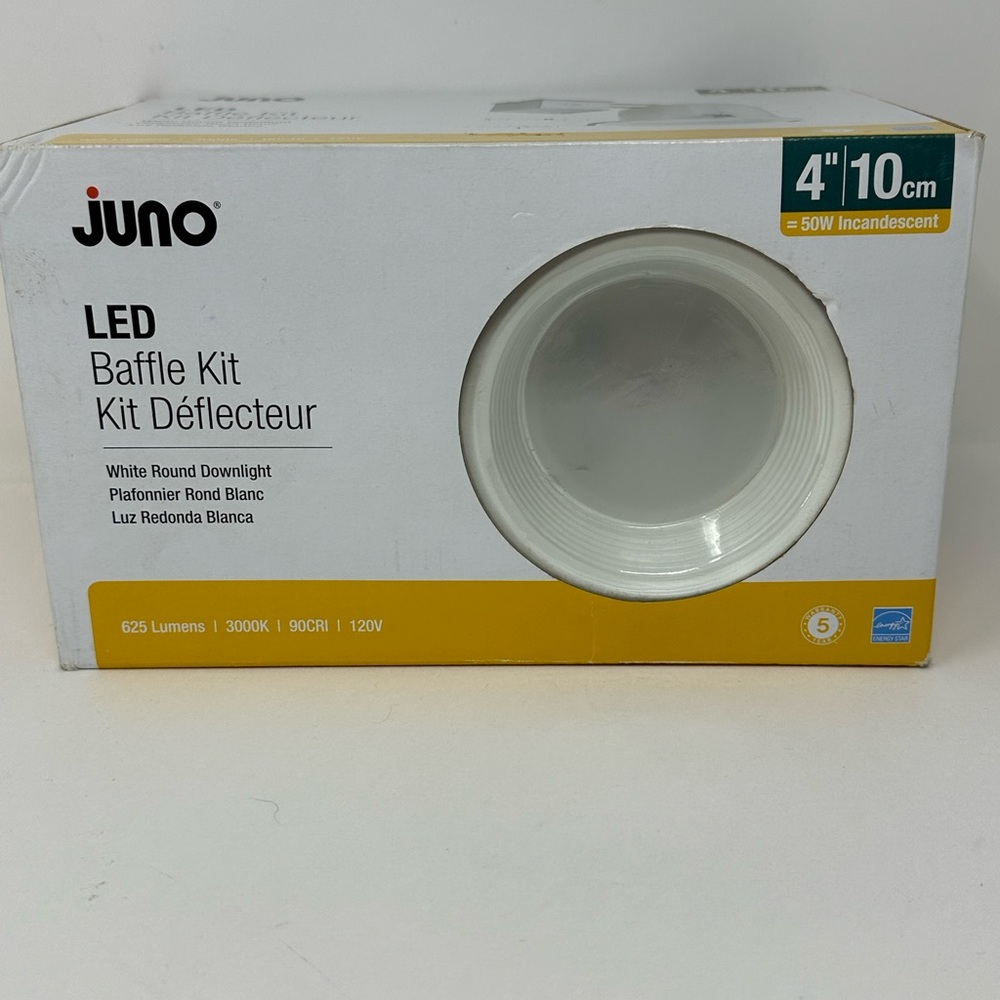 4 Inch Baffle Light Kit, Recessed Lighting, 625 Lumens, 3000K, 50W Incandescent